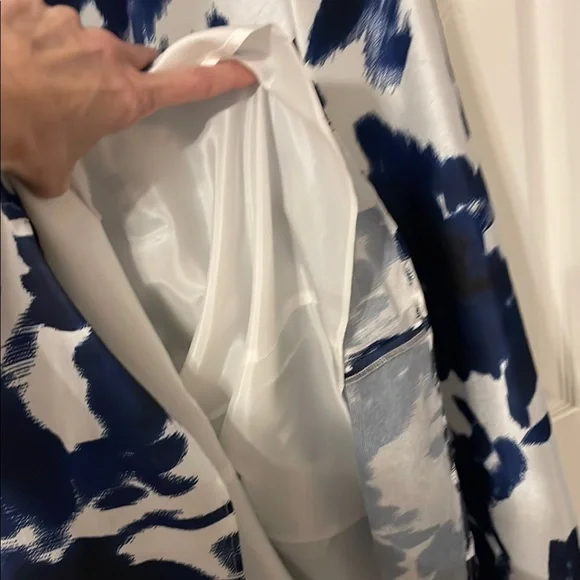 Fit & flare Adrianna Papell Blue & White Dress, great wedding guest dress - Picture 10 of 10